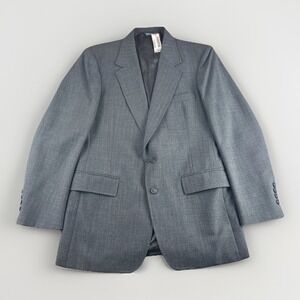 Vintage Oakton Blazer Mens 40R Gray 2 Button Tweed Wool Blend Made in USA NEW